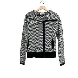 oona & maud Anthropologie Herringbone  Zip Front Sweater Med